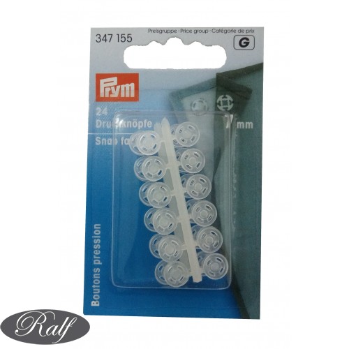 Set capse plastic de cusut, transparente 7 mm - Prym 347155
